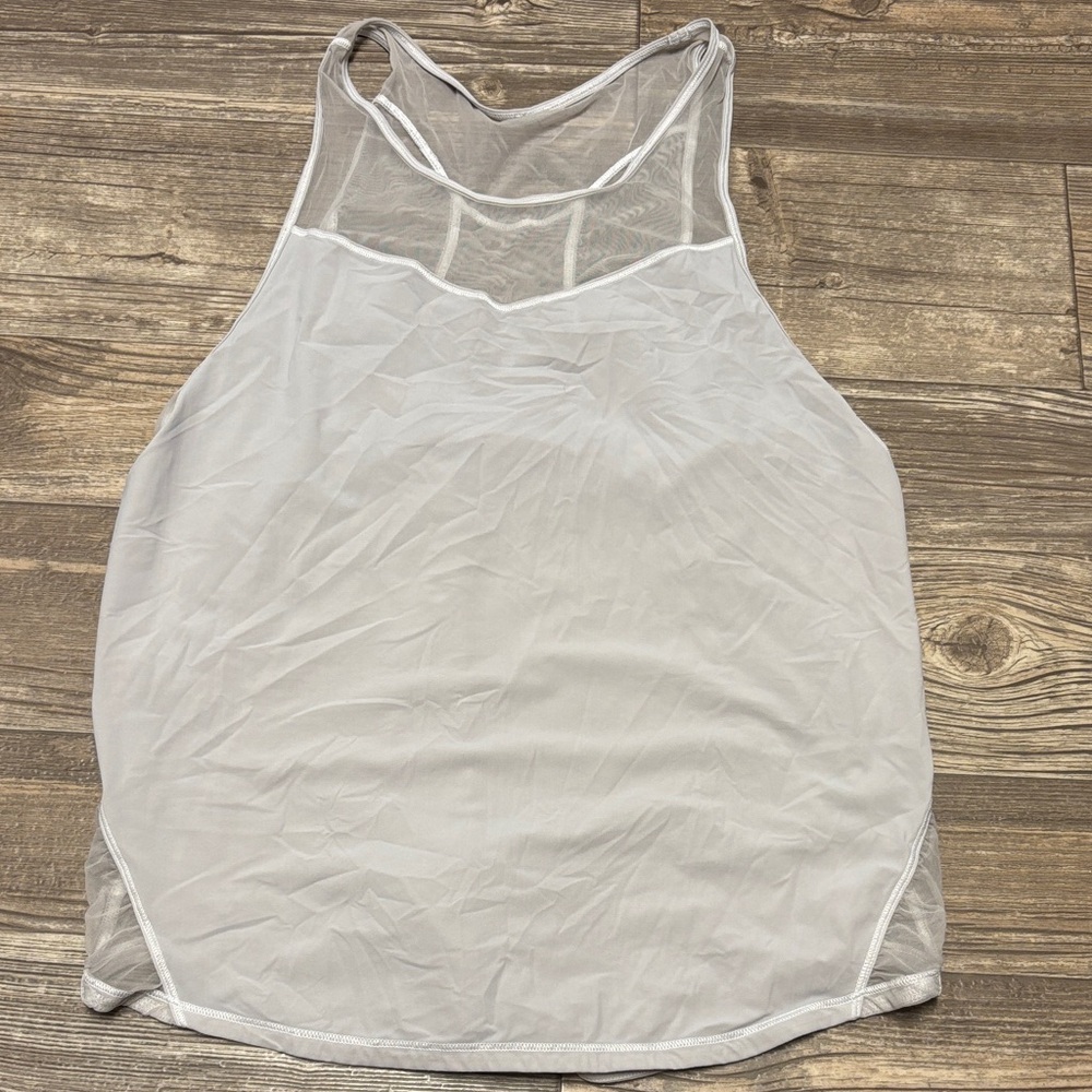 Lululemon Athletica Light Gray Mesh Tank Top